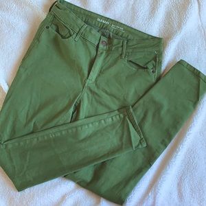 Green old navy rockstar mid rise jeans
